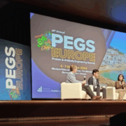 Plenary Panel Discussion at PEGS Europe with Christian Klein, CXO Curie.Bio; Taruna Arora, Former VP Biotherapeutics, Bristol Myers Squibb; Tomyuki Igawa, Head of Discovery Research Division. Chugai Pharmaceutical Co. Ltd; and Hironori Matsunaga, PhD, Scientist, Discovery Research Lab, Daiichi Sankyo Co., Ltd