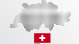 Switzerland Map design with flag and light background vector