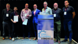 Left to right: Christian Horn, Merck Lifesciences; Maxim Mistretta, Spore.Bio; Andrew Gravett, AstraZeneca; Oliver Schmidt, Concept Heidelberg; Matthias Markus, Bayer; Ralf A. Knierieme, Merck Lifesciences; Andre Schult, Peerox