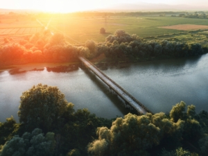 a bridge over the water