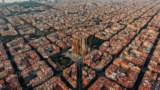 aerial view barcelona spain