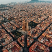 aerial view barcelona spain aerial view barcelona spain