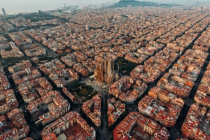 aerial view barcelona spain aerial view barcelona spain