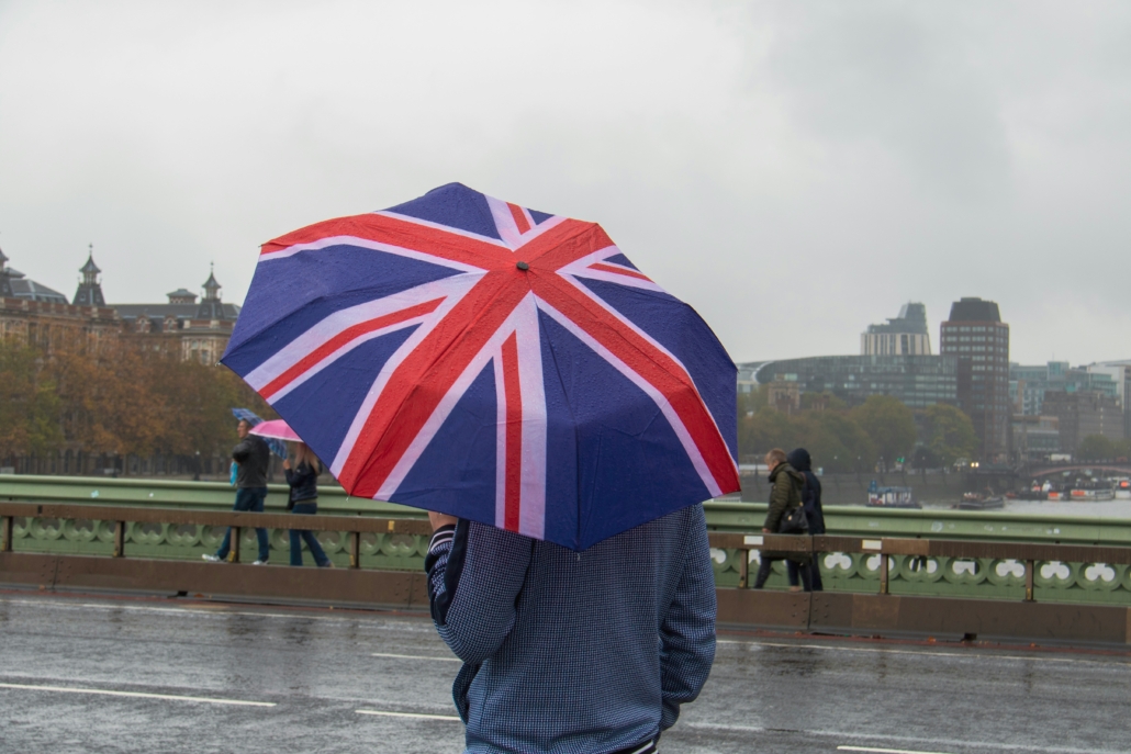 UK flag umbrella rain UK flag umbrella rain