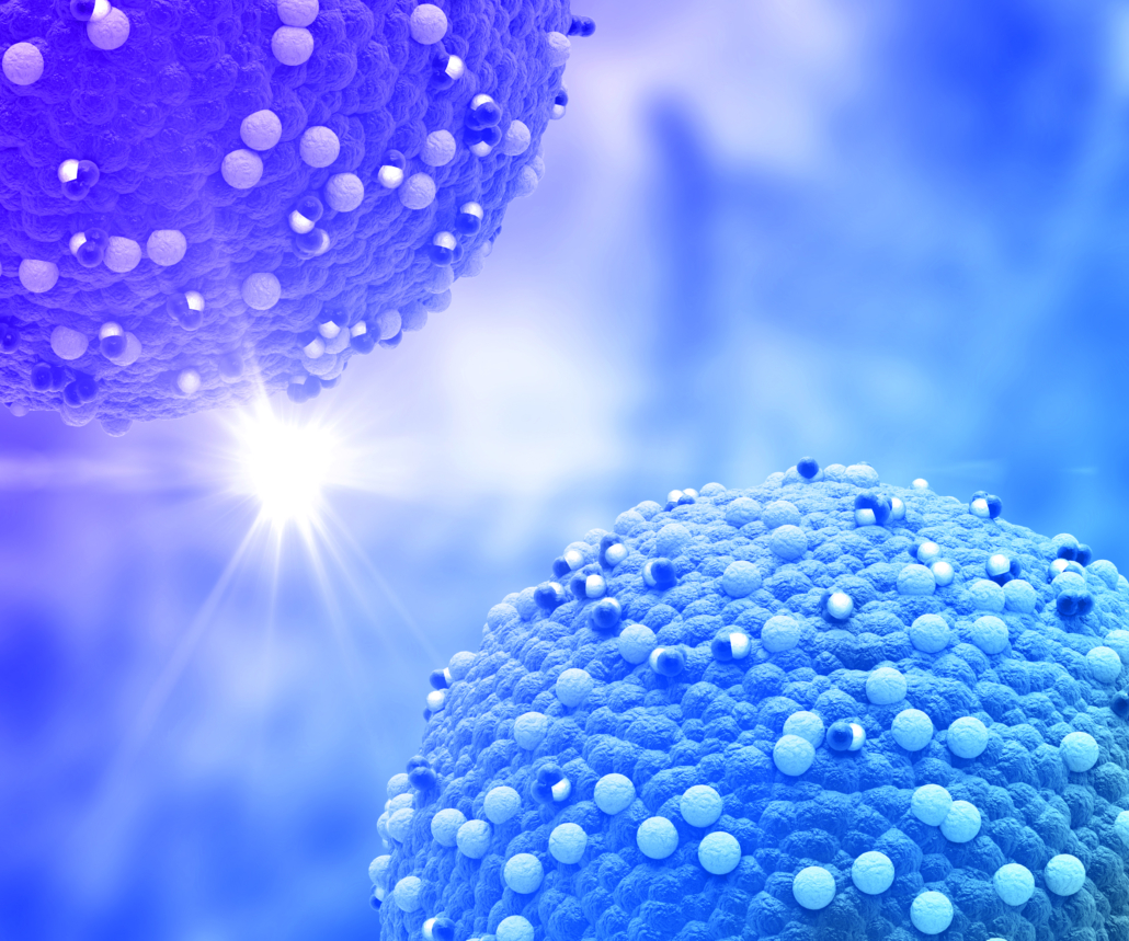 3D medical background with abstract virus cells